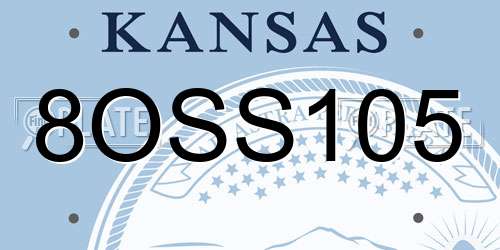 8OSS105 Kansas License Plate