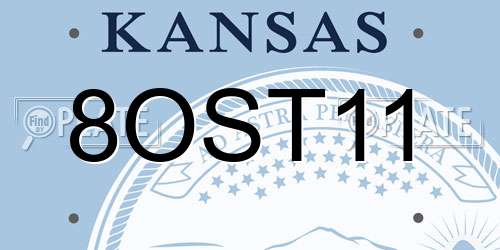 8OST11 Kansas License Plate