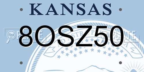 8OSZ50 Kansas License Plate