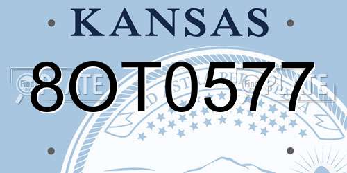 8OT0577 Kansas License Plate