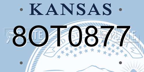 8OT0877 Kansas License Plate