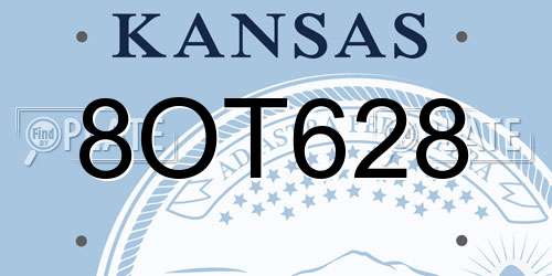 8OT628 Kansas License Plate
