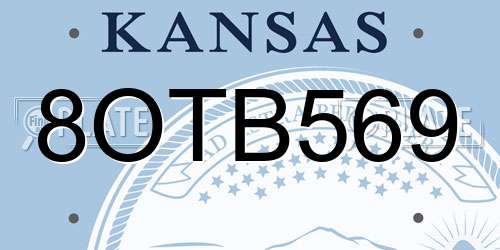 8OTB569 Kansas License Plate