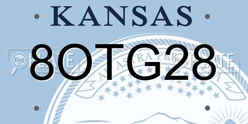 8OTG28 Kansas License Plate