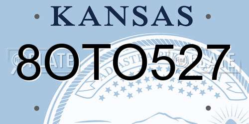 8OTO527 Kansas License Plate