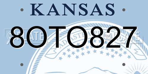8OTO827 Kansas License Plate