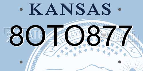 8OTO877 Kansas License Plate