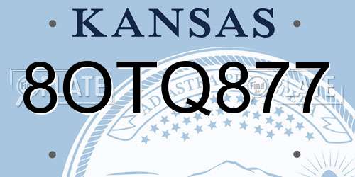 8OTQ877 Kansas License Plate