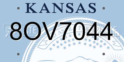 8OV7044 Kansas License Plate