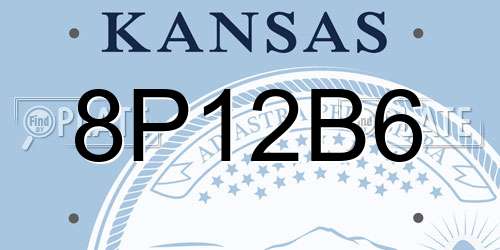 8P12B6 Kansas License Plate