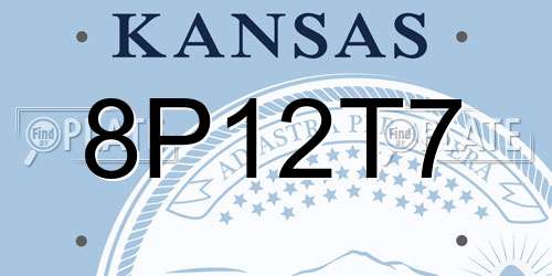 8P12T7 Kansas License Plate