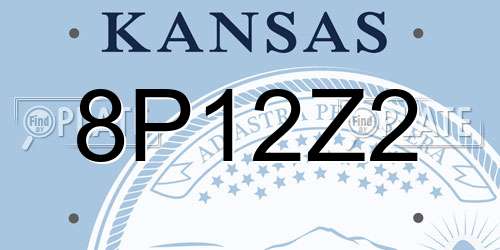 8P12Z2 Kansas License Plate