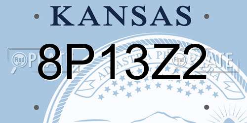 8P13Z2 Kansas License Plate