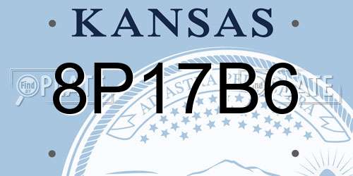 8P17B6 Kansas License Plate