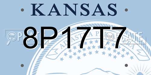 8P17T7 Kansas License Plate