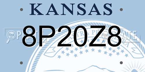 8P20Z8 Kansas License Plate