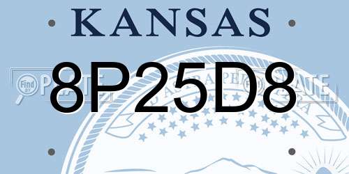 8P25D8 Kansas License Plate