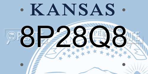 8P28Q8 Kansas License Plate