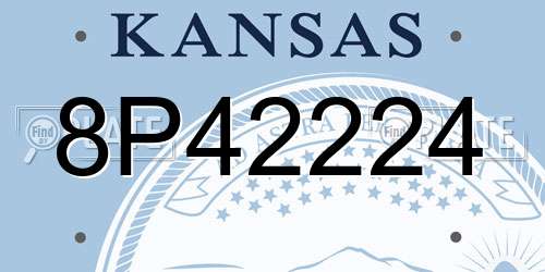 8P42224 Kansas License Plate