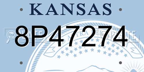 8P47274 Kansas License Plate
