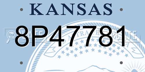 8P47781 Kansas License Plate