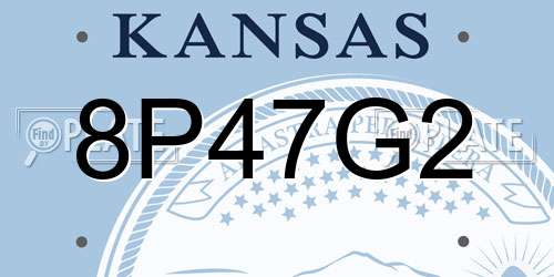 8P47G2 Kansas License Plate