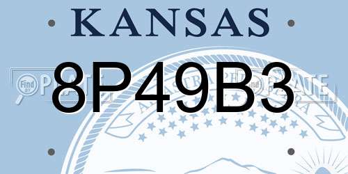 8P49B3 Kansas License Plate