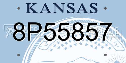 8P55857 Kansas License Plate