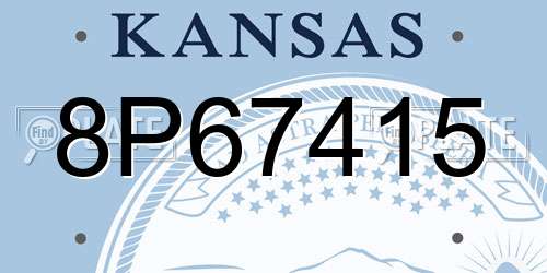 8P67415 Kansas License Plate