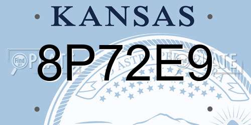 8P72E9 Kansas License Plate