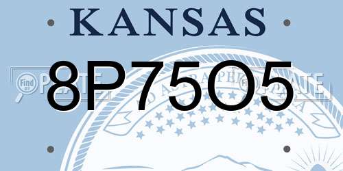 8P75O5 Kansas License Plate