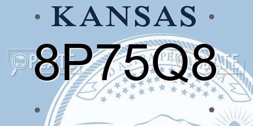 8P75Q8 Kansas License Plate
