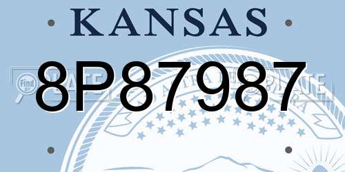 8P87987 Kansas License Plate