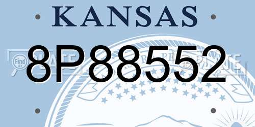 8P88552 Kansas License Plate