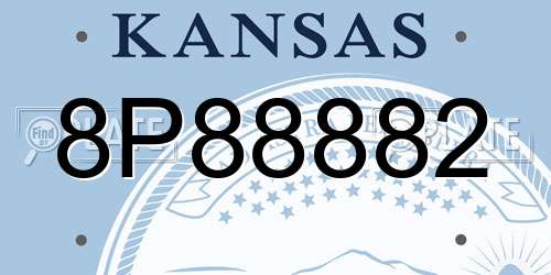 8P88882 Kansas License Plate