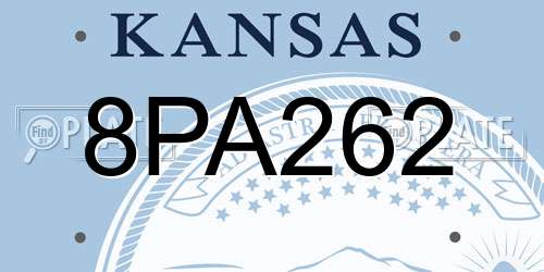 8PA262 Kansas License Plate