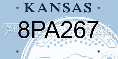 8PA267 Kansas License Plate