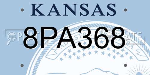 8PA368 Kansas License Plate