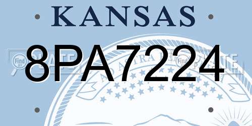 8PA7224 Kansas License Plate