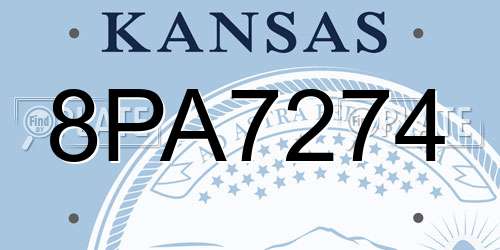8PA7274 Kansas License Plate