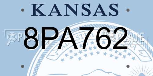 8PA762 Kansas License Plate