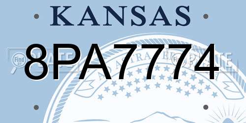8PA7774 Kansas License Plate