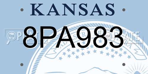8PA983 Kansas License Plate