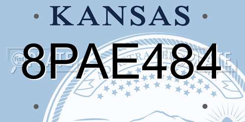 8PAE484 Kansas License Plate