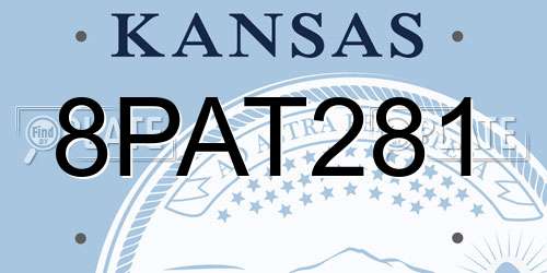 8PAT281 Kansas License Plate