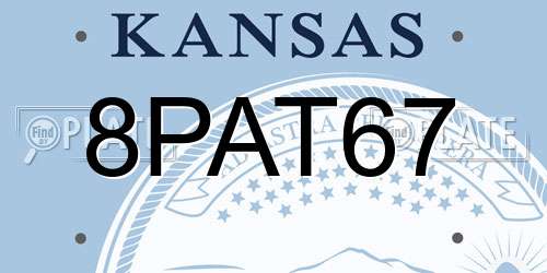 8PAT67 Kansas License Plate