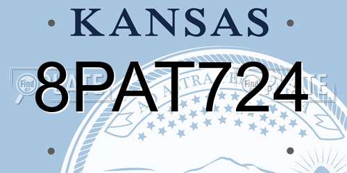 8PAT724 Kansas License Plate