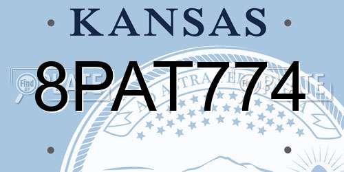8PAT774 Kansas License Plate