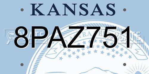 8PAZ751 Kansas License Plate