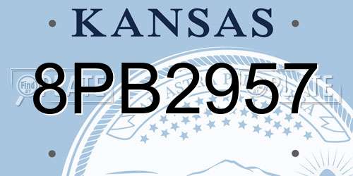 8PB2957 Kansas License Plate